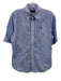 Ralph Lauren Size M Blue & White Cotton Gingham 1/2 Sleeve Button Up Shirt Top Blue & White / M