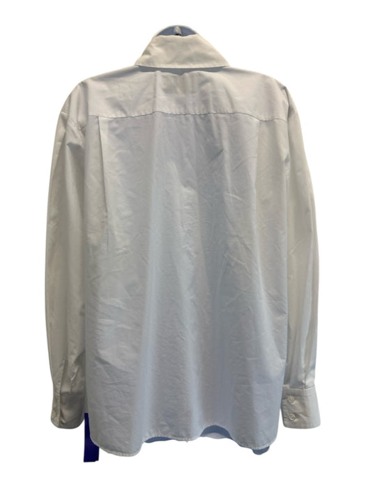 Chanel Size 38 White Cotton Long Sleeve Logo Detail Button Up Shirt Top White / 38