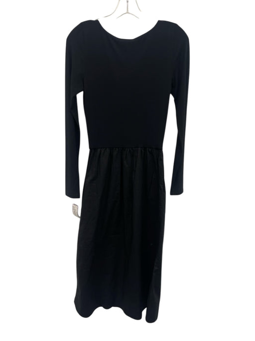 Rails Size XS Black Cotton Long Sleeve Fabric Block Gathered Waist Dress Black / XS