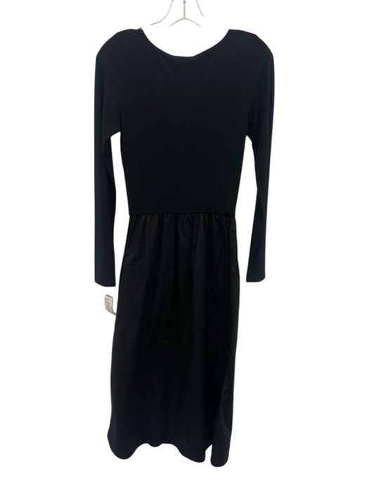 Rails Size XS Black Cotton Long Sleeve Fabric Block Gathered Waist Dress Black / XS