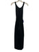 XiRENA Size L Black Cotton Criss Cross Back Shirred Waist Gathered Dress Black / L