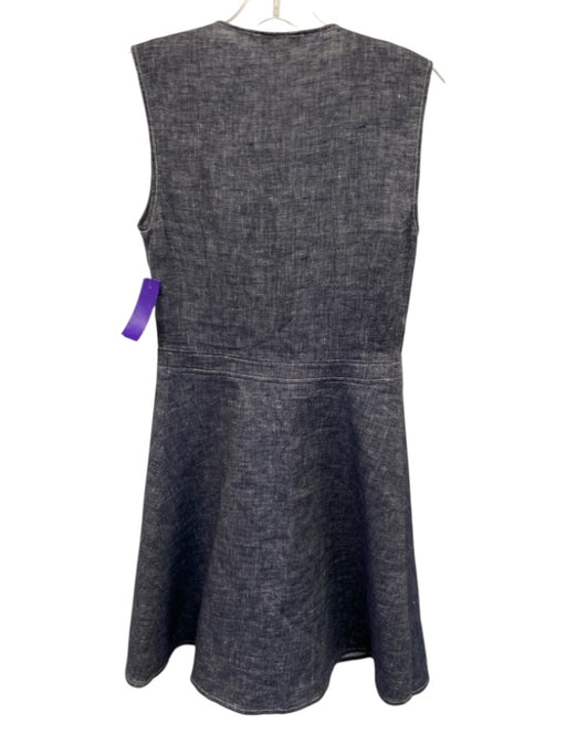 Maje Size 3 Dark Wash No Fabric Tag Chambray Sleeveless Snap Button Front Dress Dark Wash / 3