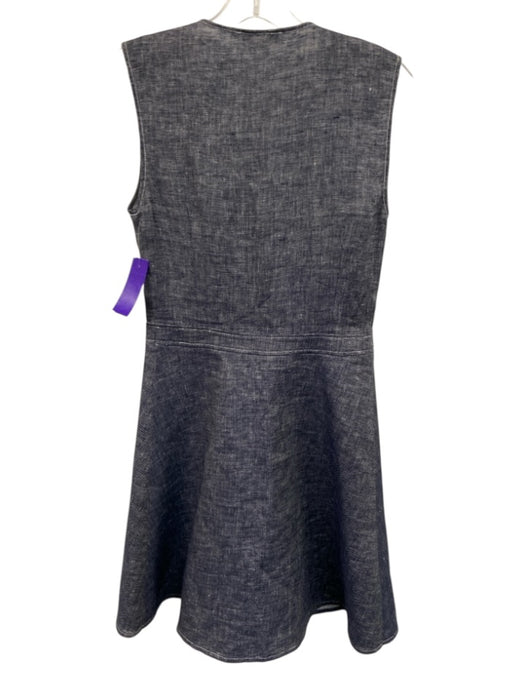 Maje Size 3 Dark Wash No Fabric Tag Chambray Sleeveless Snap Button Front Dress Dark Wash / 3