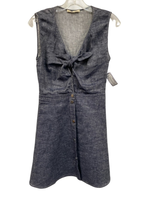 Maje Size 3 Dark Wash No Fabric Tag Chambray Sleeveless Snap Button Front Dress Dark Wash / 3
