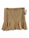 Derek Lam 10 Crosby Size 2 Beige Lambskin Leather Side Zip Ruffle Hem Mini Skirt Beige / 2