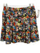 Alice + Olivia Size 6 Black & Multi Cotton Blend Abstract Floral Pleated Skirt Black & Multi / 6