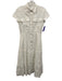 Elie Tahari Size 4 White Linen Short Sleeve Button Front Breast Pockets Dress White / 4