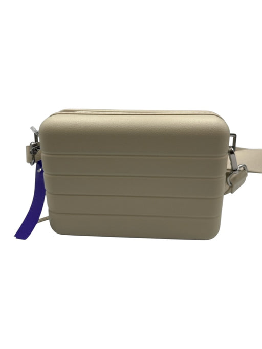 Away Beige Polycarbonate Hard Shell Zip Close Removable Strap Crossbody Bag Beige / Mini