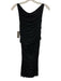 Derek Lam Size 2 Black Viscose & Silk Sleeveless Boat Neck Ruched Draped Dress Black / 2