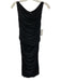 Derek Lam Size 2 Black Viscose & Silk Sleeveless Boat Neck Ruched Draped Dress Black / 2