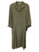 Cuyana Size XL Sage green Silk 3/4 Balloon Sleeve 1/2 Zip Side Slits Dress Sage green / XL