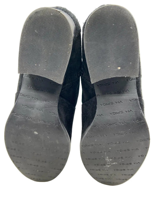 Via Spiga Shoe Size 8 Black Leather Upper Solid Pointed Almond Toe Booties