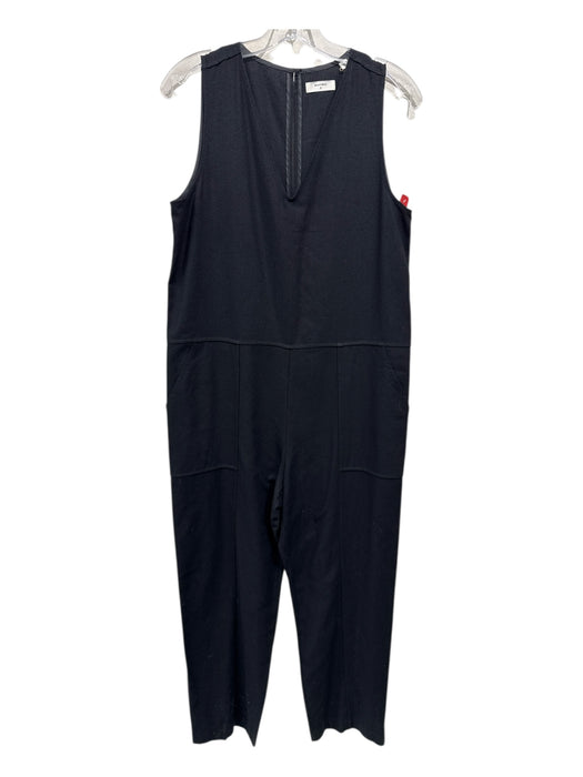 Billy Reid Size S Black Silk Sleeveless V Neck Paneled Patch Pocket Jumpsuit Black / S