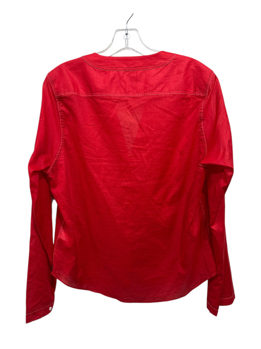 Billy Reid Size M Red, White & Blue Cotton Long Sleeve contrast stitch Top Red, White & Blue / M