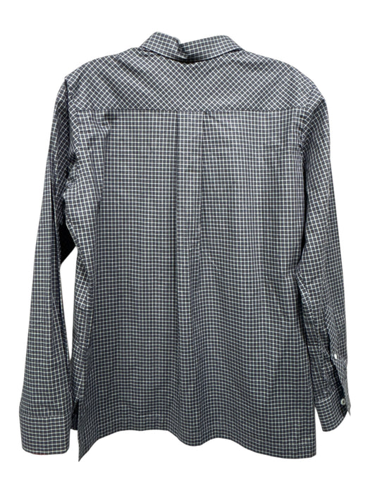 Billy Reid Size S Black & White Cotton Long Sleeve Checked Patch Pocket Top Black & White / S