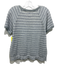 Billy Reid Size S Gray, Blue, White Cotton Short Sleeve Knit Crew Neck Top Gray, Blue, White / S