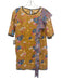 Manoush Size 40 Yellow & Multi Polyester Short Sleeve Sequin Ruffle Floral Dress Yellow & Multi / 40