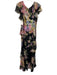 Rickie Freeman for Teri Jon Size 6 Black & Multi Polyester V Neck Floral Dress Black & Multi / 6