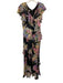 Rickie Freeman for Teri Jon Size 6 Black & Multi Polyester V Neck Floral Dress Black & Multi / 6