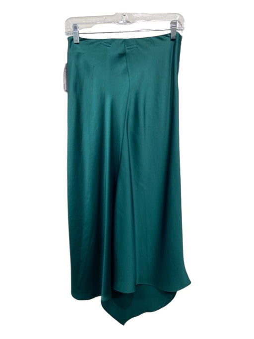 Jonathan Simkhai Size S Dark Green Polyester Satin Hook Side Zip Skirt Dark Green / S