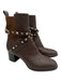 Valentino Garavani Shoe Size 40.5 Dark Brown Leather Chelsea Rock Studs Boots Dark Brown / 40.5