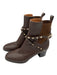 Valentino Garavani Shoe Size 40.5 Dark Brown Leather Chelsea Rock Studs Boots Dark Brown / 40.5