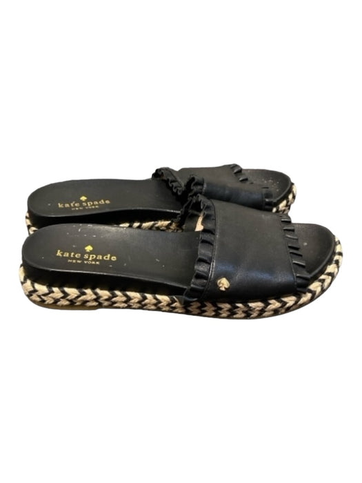 Kate Spade Shoe Size 6 Black & Tan Leather round toe Wide Straight Slide Shoes Black & Tan / 6