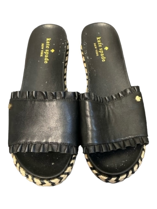 Kate Spade Shoe Size 6 Black & Tan Leather round toe Wide Straight Slide Shoes Black & Tan / 6