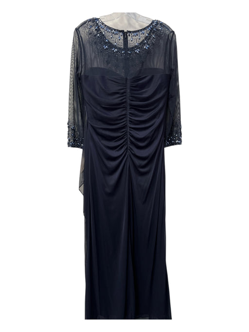 Alex Evenings Size 8P Navy Polyester Mesh Upper Mesh 3/4 sleeve Gown Navy / 8P