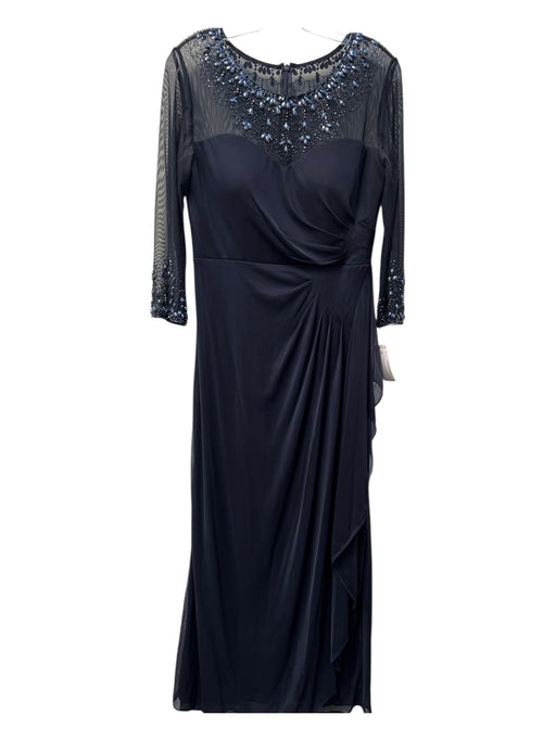 Alex Evenings Size 8P Navy Polyester Mesh Upper Mesh 3/4 sleeve Gown Navy / 8P
