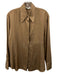 Vince Size S Light Brown Twill Button Down Long Sleeve Top Light Brown / S