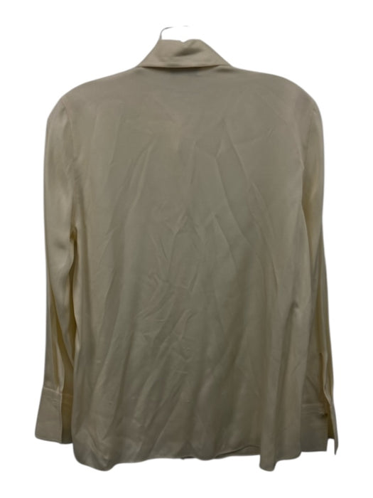 Vince Size XS Cream Silk Blend Mother of Pearl Buttons Long Sleeve Top Cream / XS