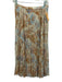 Vince Size 2 Cream, Orange, Blue Polyester Pleated Floral Side Zip Midi Skirt Cream, Orange, Blue / 2