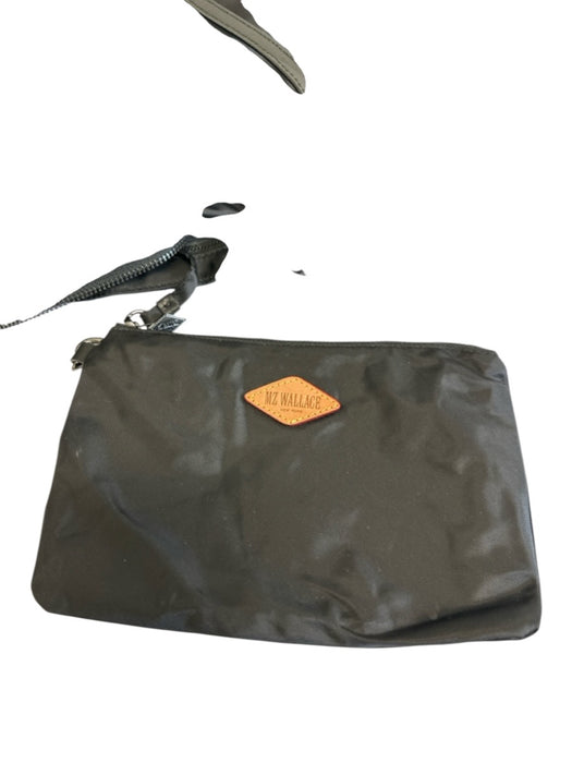 MZ Wallace Black Nylon Leather Strap Outer Pocket Pouchette Tote Bag Black / Medium