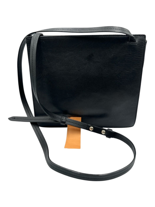 Vince Black Leather Square Logo Adjustable Strap Crossbody Bag Black / Small