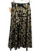 Alice + Olivia Size 4 Black & Gold Polyester jaquard Leaves Back Zip Maxi Skirt Black & Gold / 4