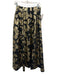 Alice + Olivia Size 4 Black & Gold Polyester jaquard Leaves Back Zip Maxi Skirt Black & Gold / 4