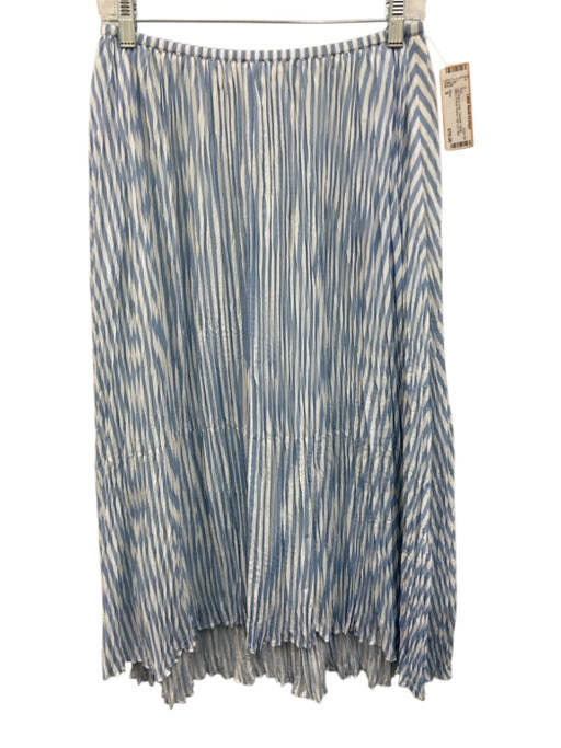 Vince Size S Light blue & white Polyester Elastic Waist Vertical Stripes Skirt Light blue & white / S