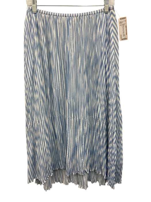 Vince Size S Light blue & white Polyester Elastic Waist Vertical Stripes Skirt Light blue & white / S