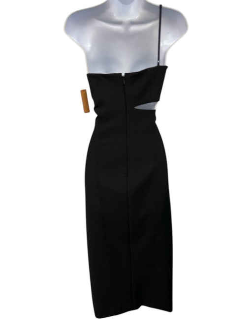 Cinq a Sept Size 10 Black Polyester & Viscose Spaghetti Strap Paneled Dress Black / 10