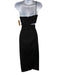 Cinq a Sept Size 10 Black Polyester & Viscose Spaghetti Strap Paneled Dress Black / 10