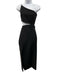 Cinq a Sept Size 10 Black Polyester & Viscose Spaghetti Strap Paneled Dress Black / 10