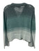 ATM Size XS Teal & Blue Viscose Blend Open Knit Button Close Gradient Sweater Teal & Blue / XS