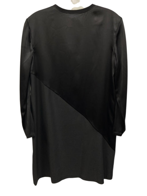 ATM Size S/P Black Silk Blend Long Sleeve Ribbed Neck Fabric Block Dress Black / S/P