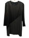 ATM Size S/P Black Silk Blend Long Sleeve Ribbed Neck Fabric Block Dress Black / S/P