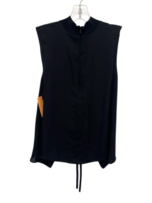 Vince Size S Black No Fabric Tag Sleeveless Ribbed Mock Neck Back Zip Top Black / S