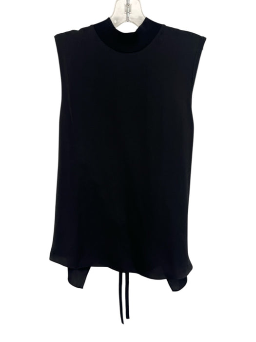Vince Size S Black No Fabric Tag Sleeveless Ribbed Mock Neck Back Zip Top Black / S