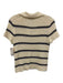 Vince Size S/P Cream, Gray & Black Cotton Open Knit Collar Horizontal Stripe Top Cream, Gray & Black / S/P