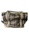 Burberry Taupe & Black Calf Leather Coated Canvas Tartan Plaid Whipstitch Bag Taupe & Black / L