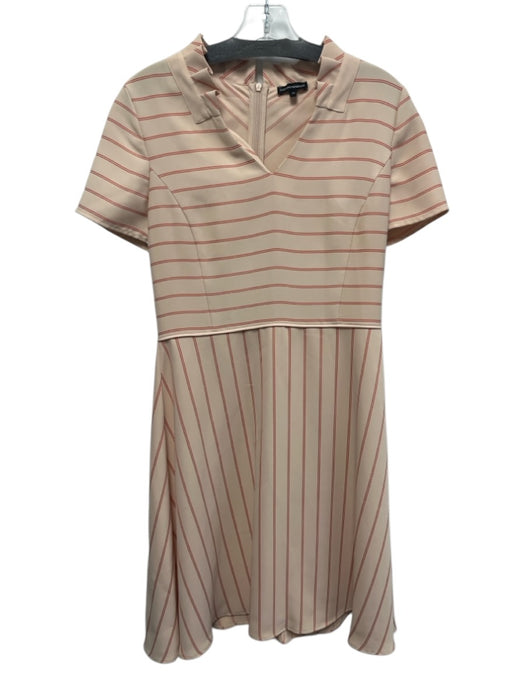 Emporio Armani Size 42 / S pale orange & red Polyester Blend Stripe Dress pale orange & red / 42 / S